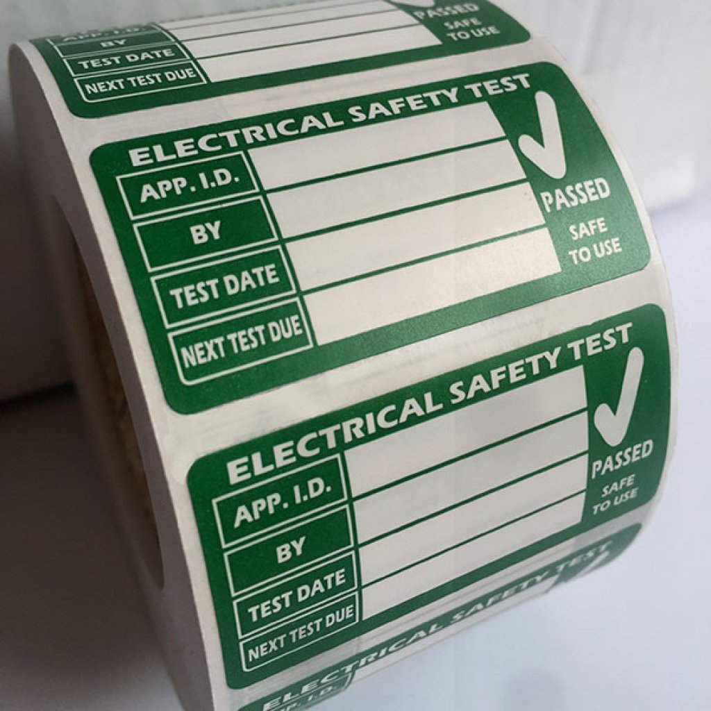 PAT testing label.